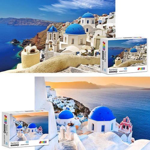 JOYIN 2-1 Santorini and Aegean Jigsaw Puzzle 1000 Piece, FOB KS