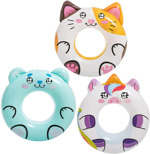 Sloosh Inflatable Cute Animal Pool Tubes, 3 Pcs, FOB KS