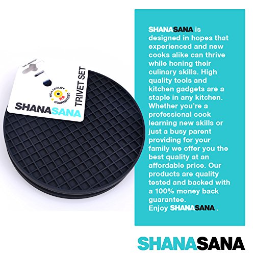 Shanasana Silicone Trivet Set-3pcs, Black