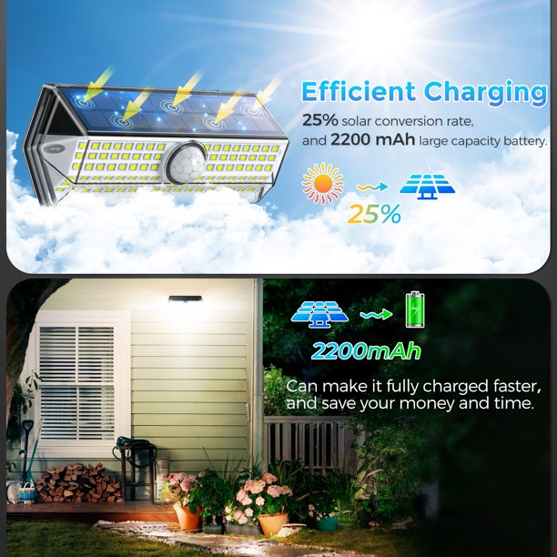 LITOM 100 LED Solar Motion Sensor Outdoor Lights, 4 Pack, FOB KS