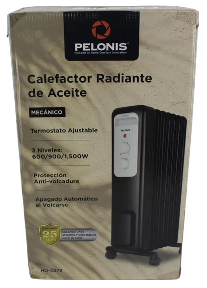 1500-W Electric Oil Filled Radiator Space Heater, Black