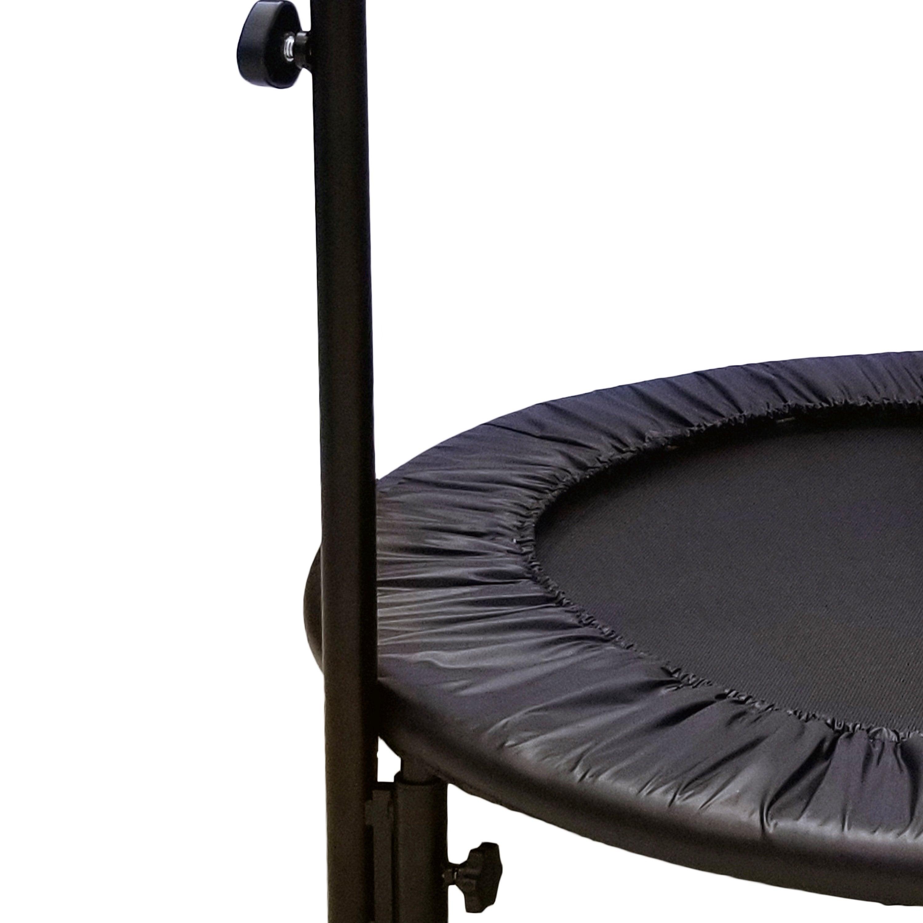 Pure Fun 40-inch Bungee Exercise Trampoline with Handrail, Black, 300Lb Weight Limit