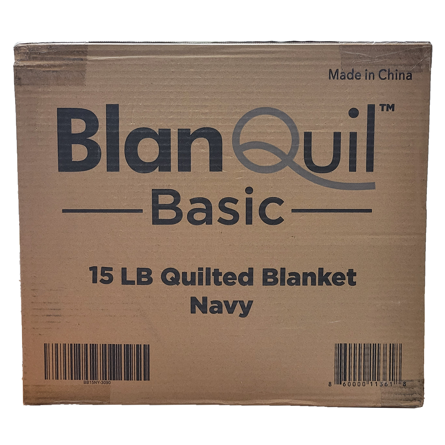 Blanquil Quilted Weighted Blanket, Navy, 12-15lbs, FOB KS
