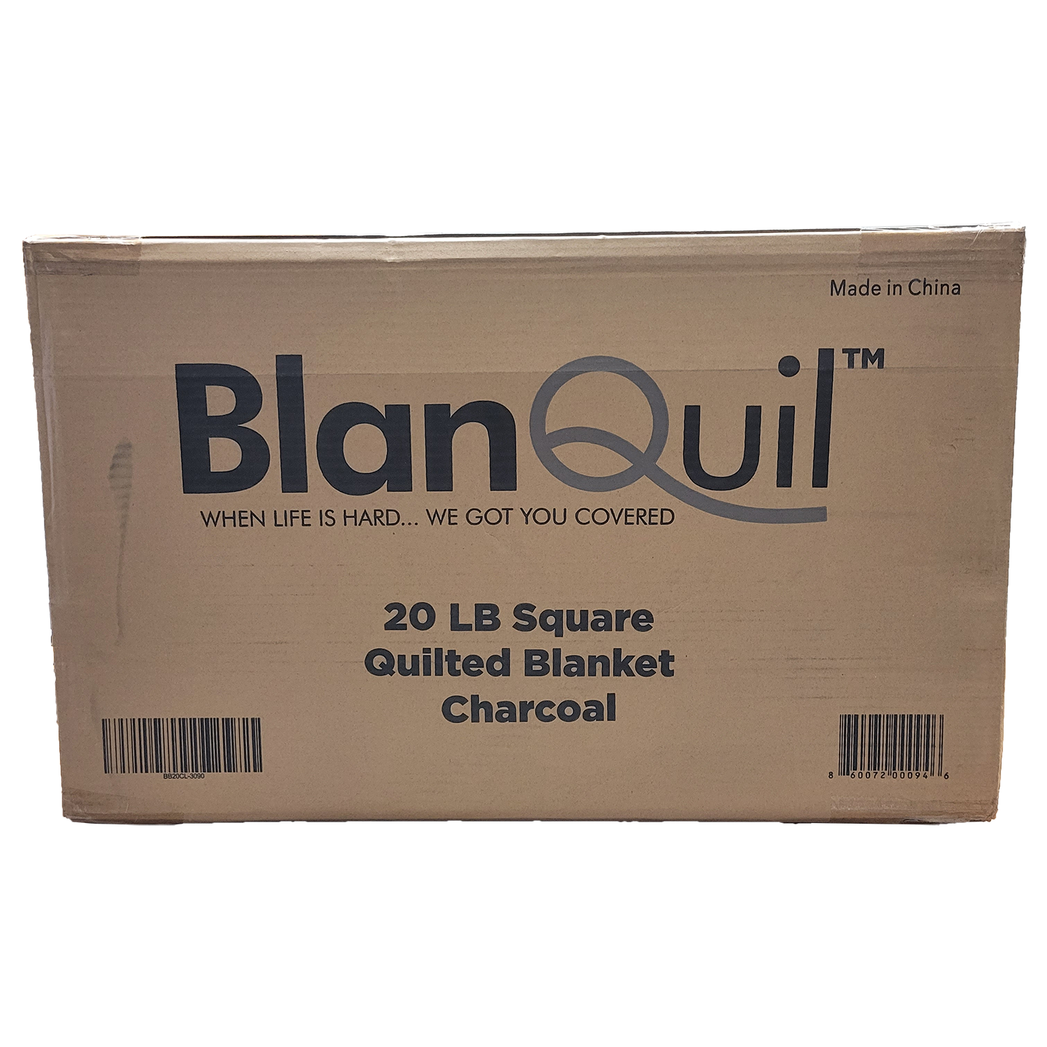Blanquil Quilted Weighted Small Square Blanket with Removeable Cover, Charcoal, 15-20 lbs, FOB KS
