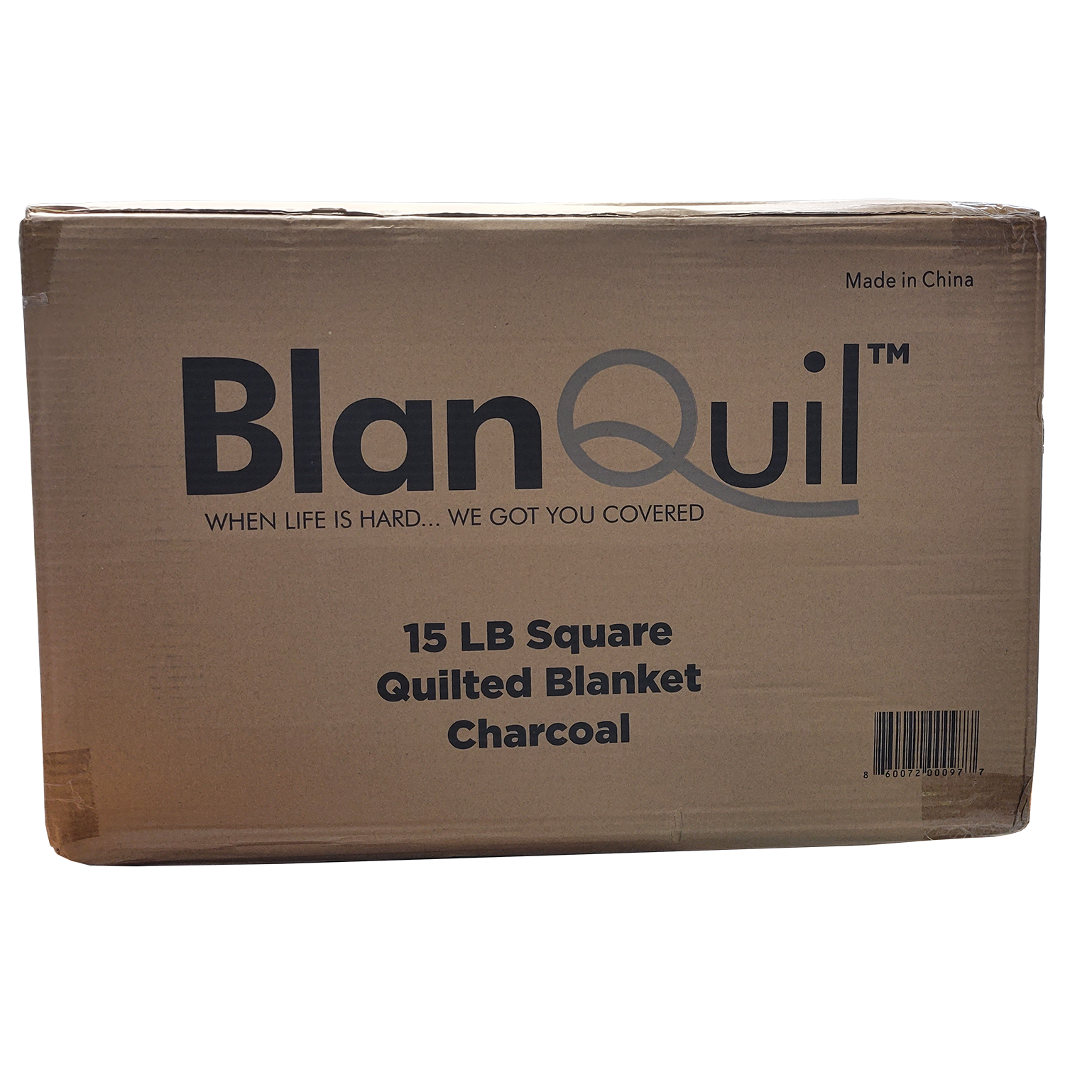 Blanquil Quilted Weighted Small Square Blanket with Removeable Cover, Charcoal, 15-20 lbs, FOB KS