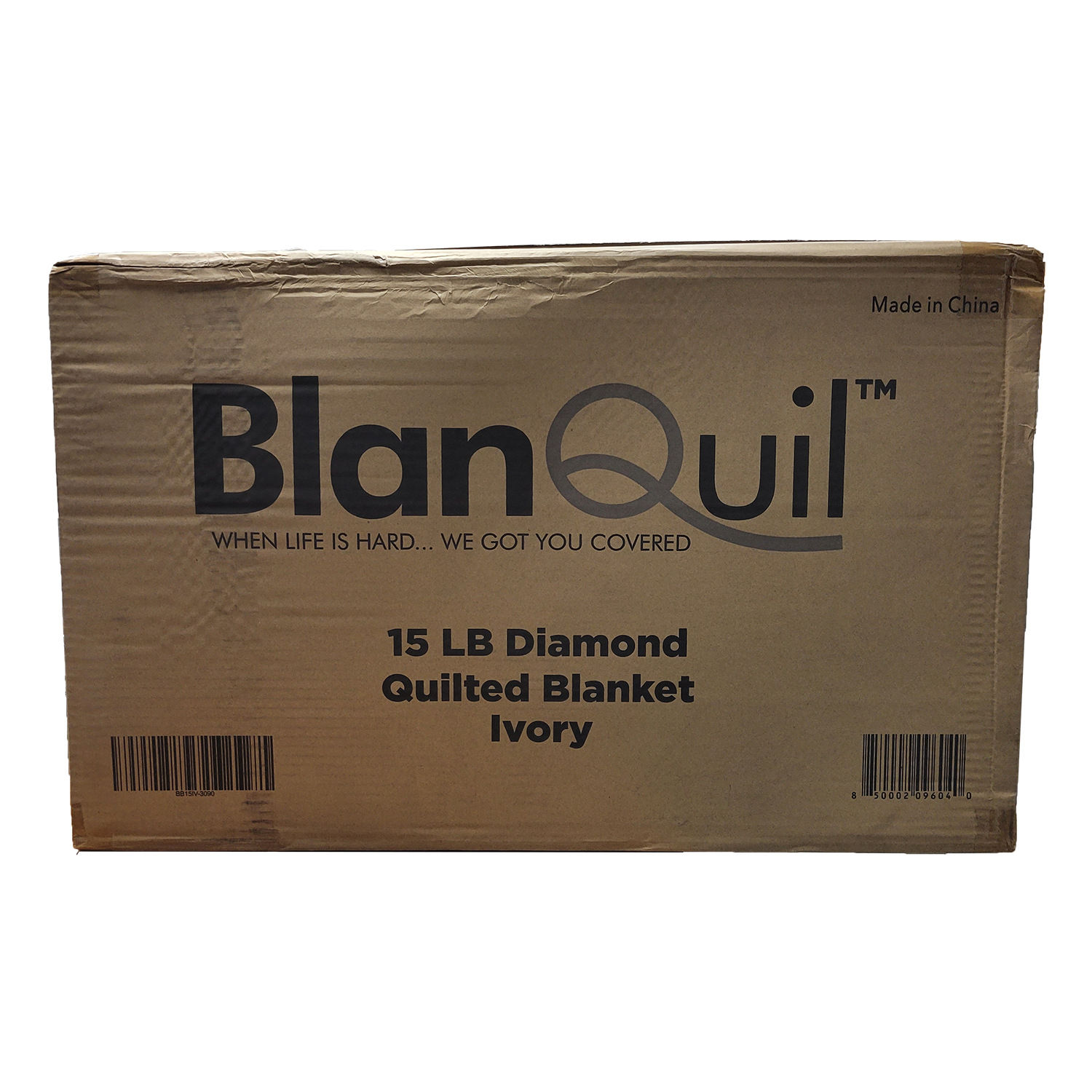 Blanquil Quilted Weighted Blanket, Diamond Ivory, 15-20 lbs, FOB KS
