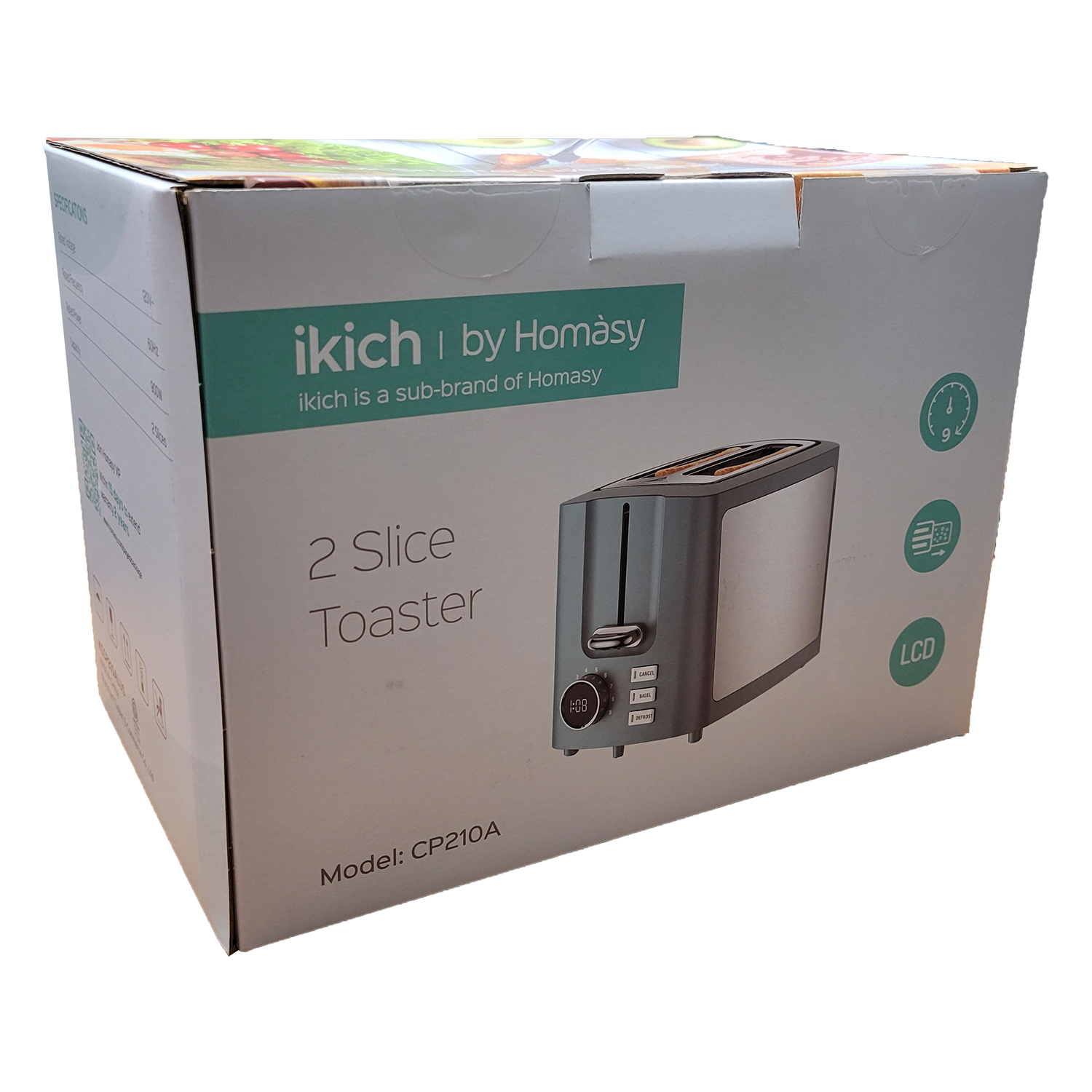 IKICH 2-Slice Toaster, 9 Settings with LCD screen, FOB KS