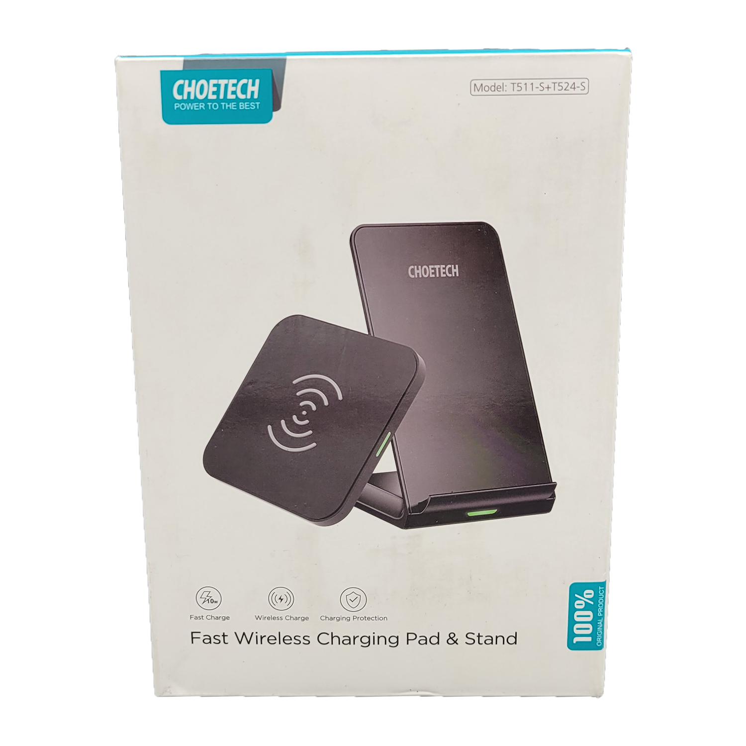 CHOETECH Fast Wireless Charging Stands, Stand and Pad Pack, 10W, Qi-Certified, FOB KS