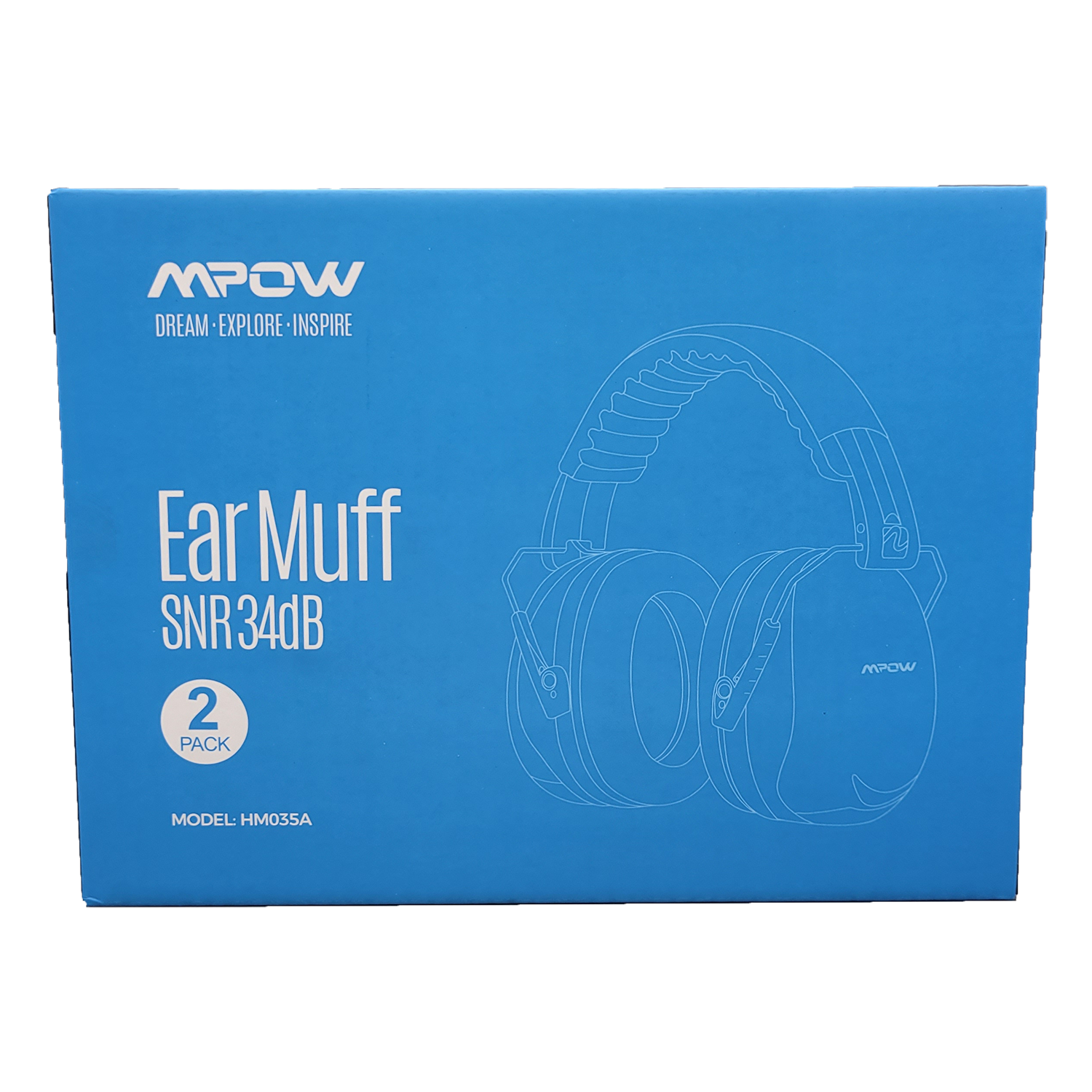 Mpow Noise Cancelling Ear Muffs, 34dB SNR Professional Ear Defenders with Carrying Bag, Foldable Noise Reduction Safety Ear Muffs, 2-Pack, FOB KS
