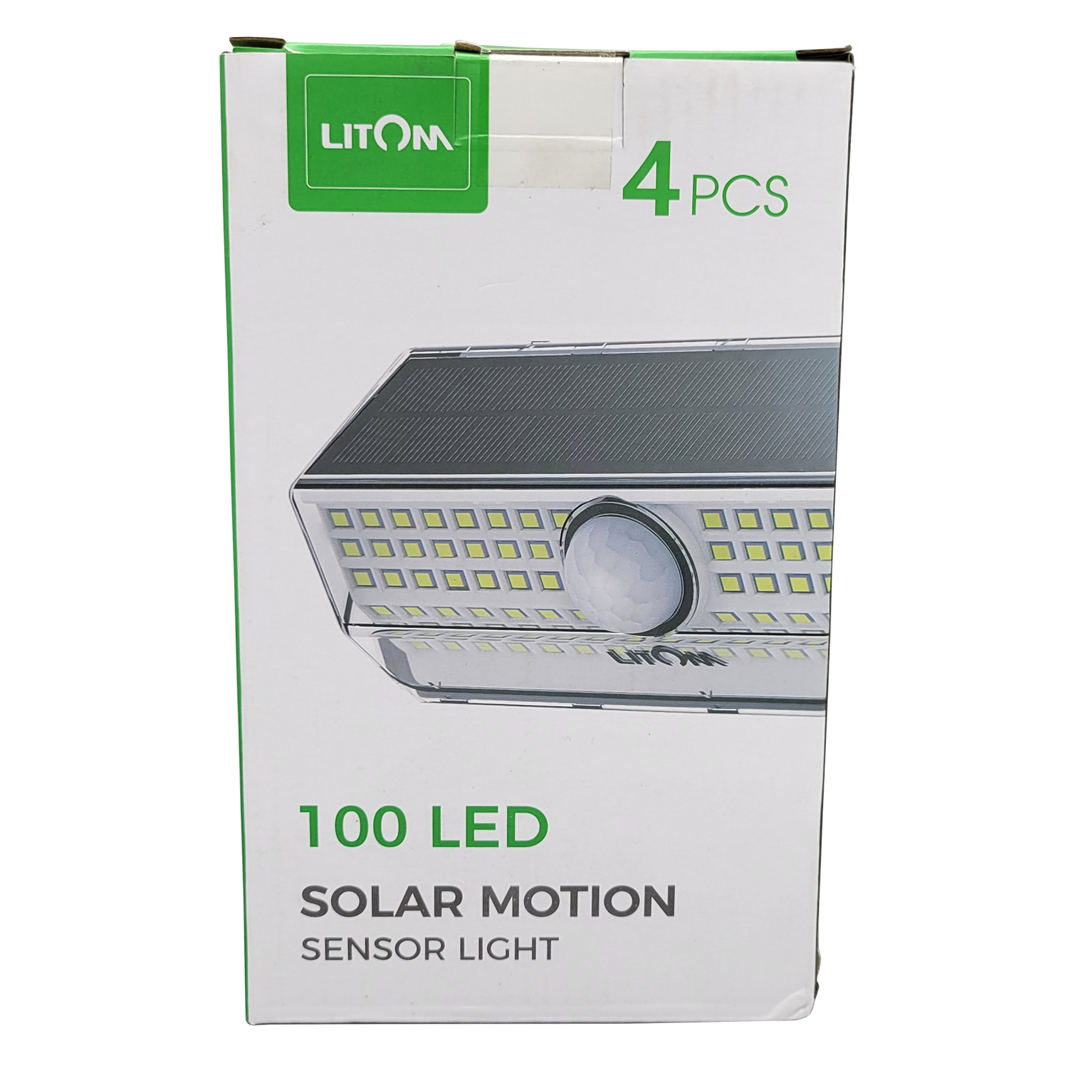 LITOM 100 LED Solar Motion Sensor Outdoor Lights, 4 Pack, FOB KS