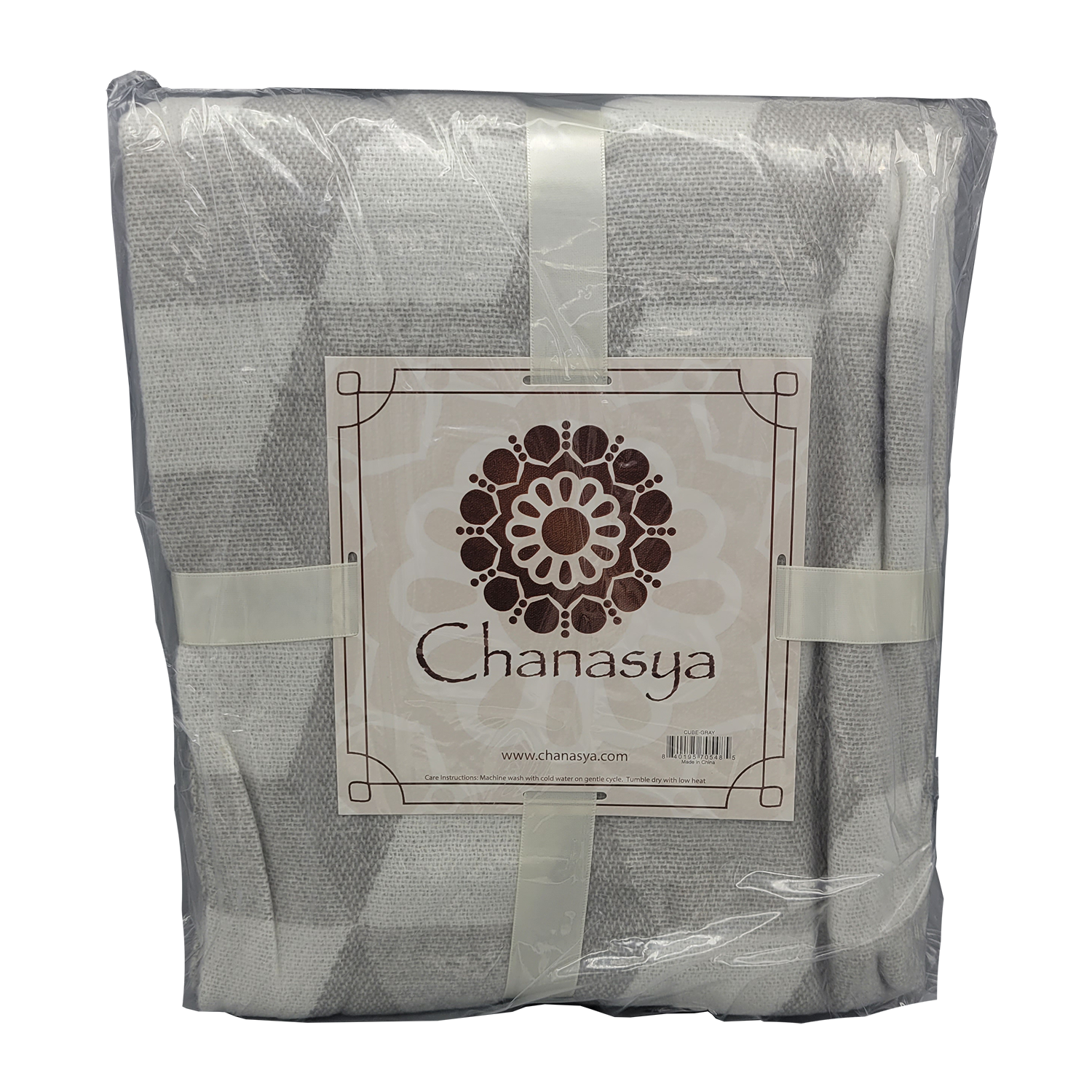 Chanasya Geometric Cube Fringe Throw Blanket, FOB KS