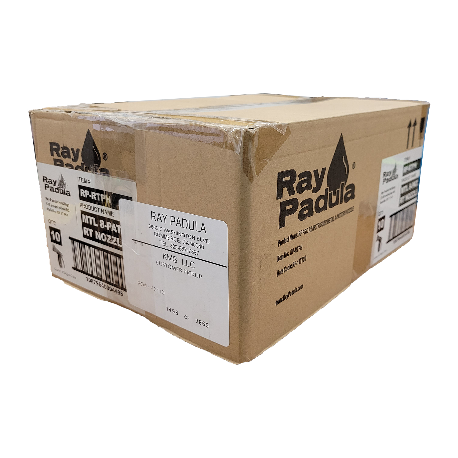 Ray Padula PRO Ultra Heavy-Duty Metal Rear Trigger 8-Pattern Hose Nozzle, FOB KS