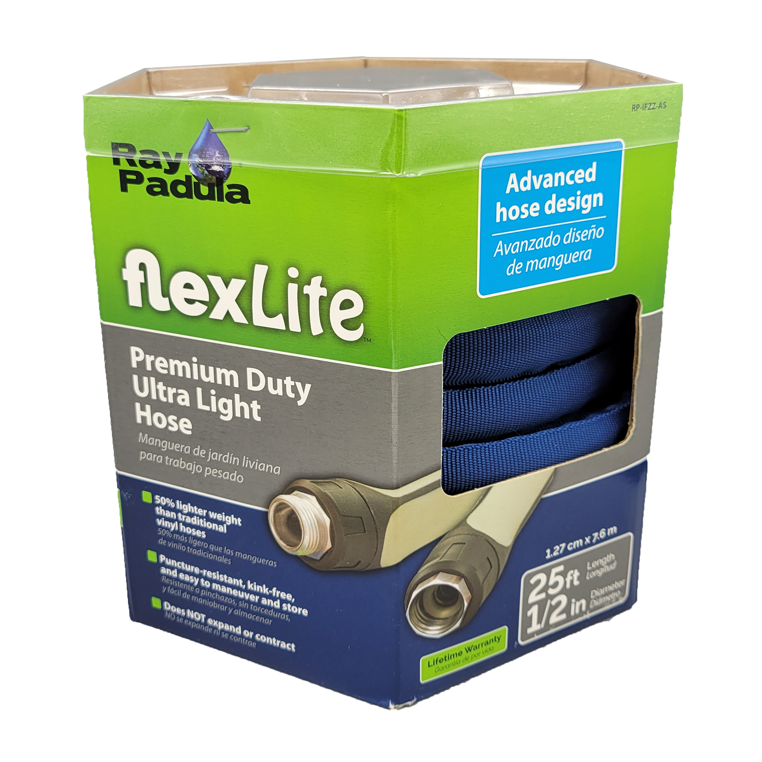 Ray Padula FlexLite Premium Lightweight Fabric Hose with Dual Large Swivel Couplings, FOB KS