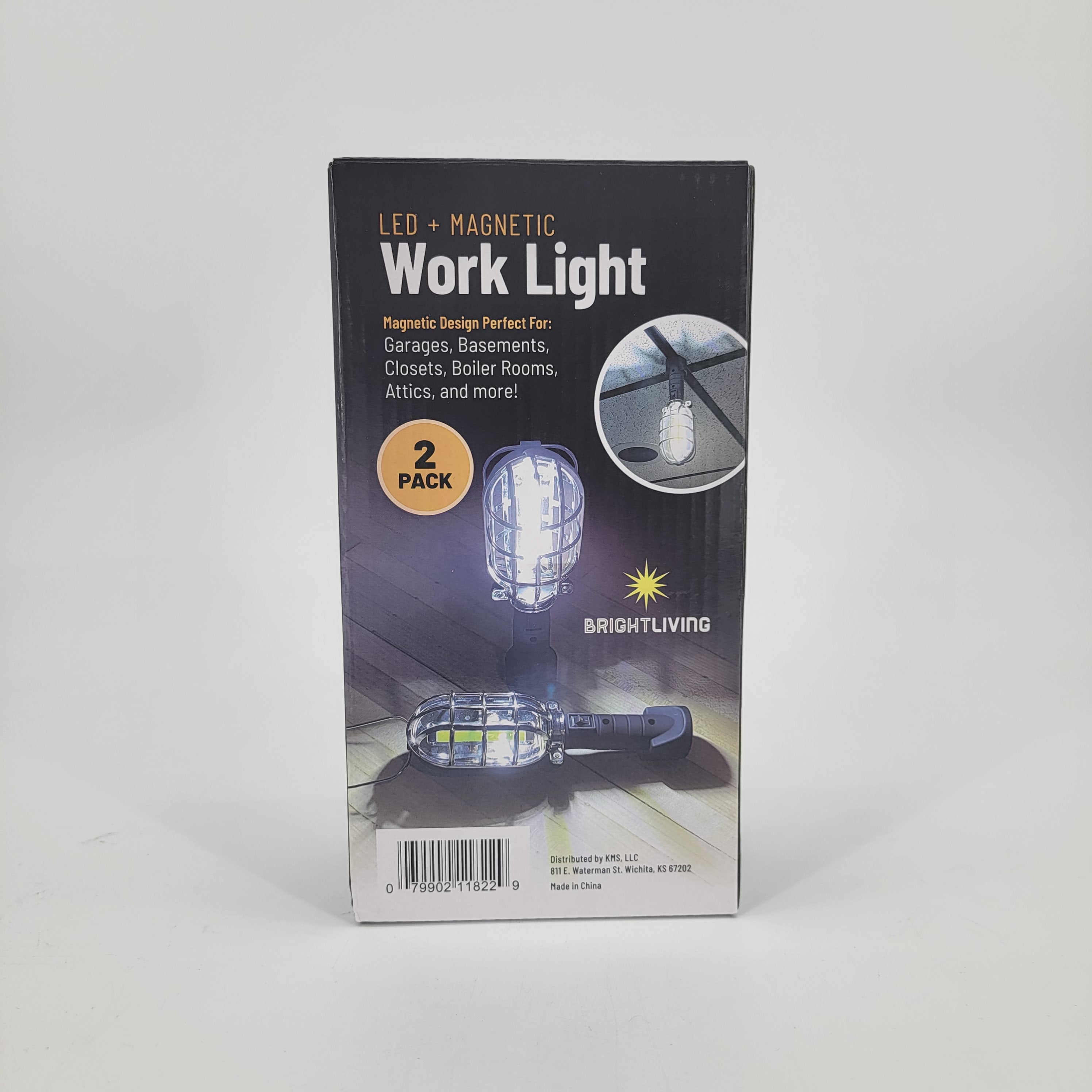 BRIGHTLIVING LED Magnetic Work Light, 2-Pack, FOB SC