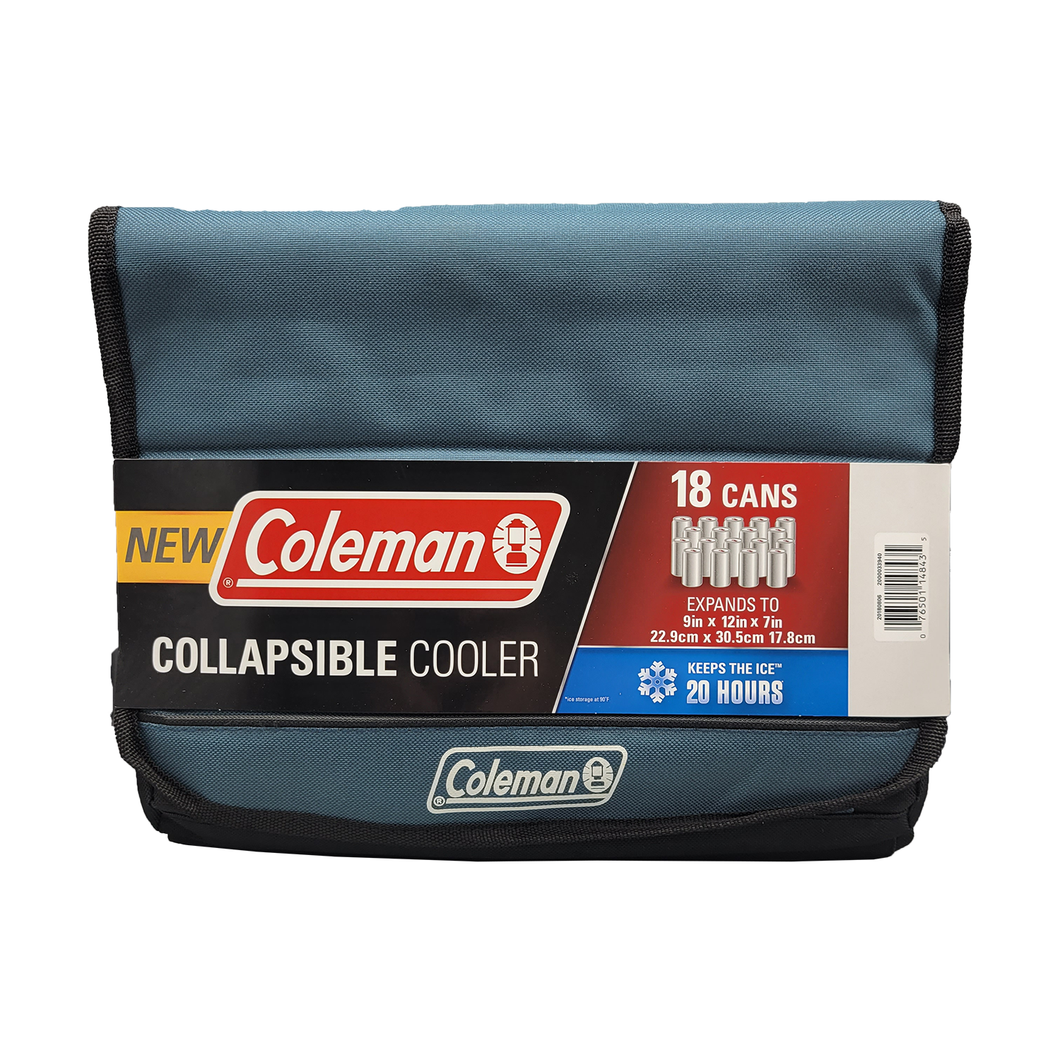 Coleman 18 Can Soft Collapsible Cooler - Slate Black, FOB KS