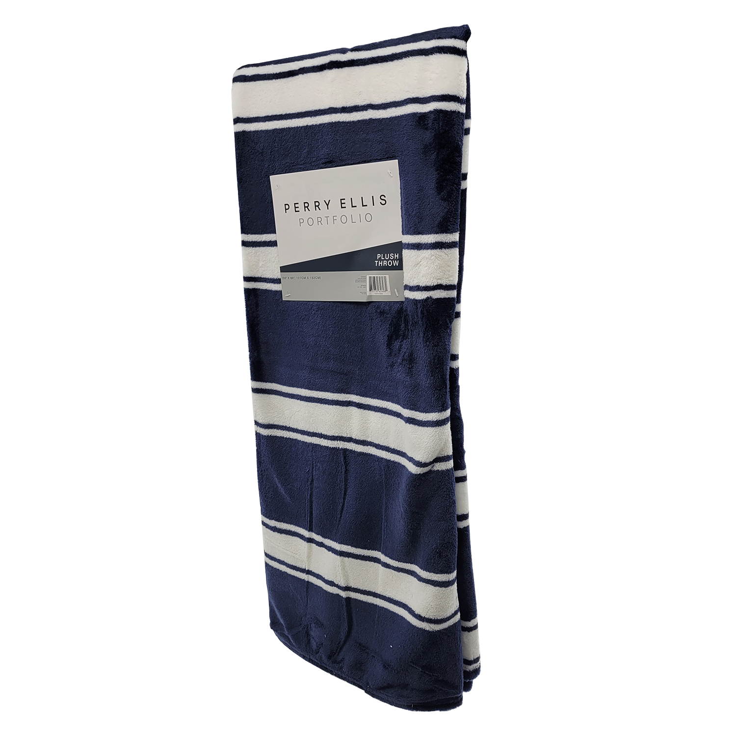 Perry Ellis Portfolio Plush Throw Navy, FOB KS