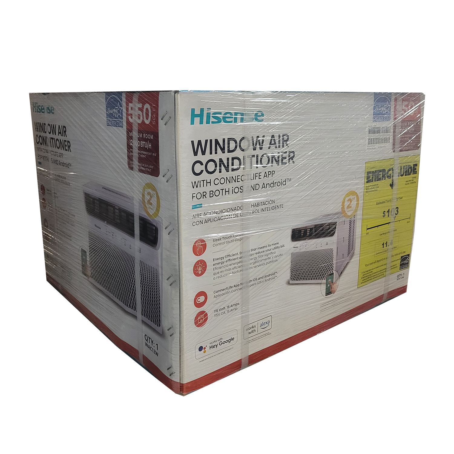 Hisense 12000-BTU - 550-sq ft Smart Window Air Conditioner (115-Volt; ) ENERGY STAR