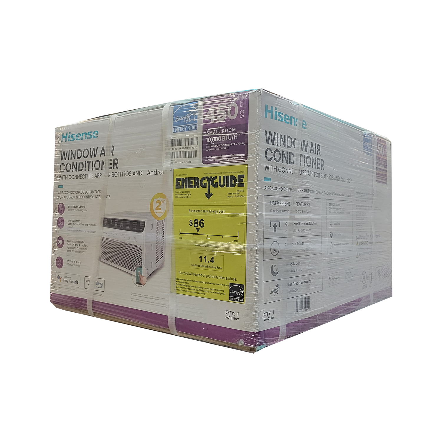 Hisense 10000-BTU - 450-sq ft Smart Window Air Conditioner (115-Volt; ) ENERGY STAR, FOB KS