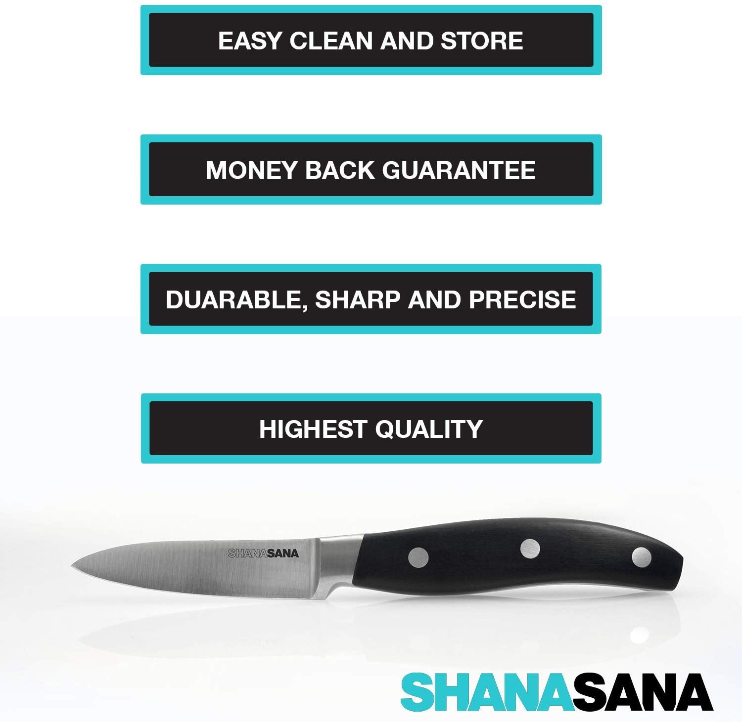 Shanasana 3 Paring Knife (PROFESSIONAL GRADE STAINLESS STEEL) Extremely Versatile