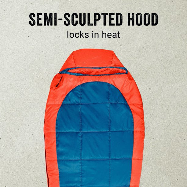 Coleman Kompact 25 Degree F Mummy Sleeping Bag, Tiger Lily, FOB KS