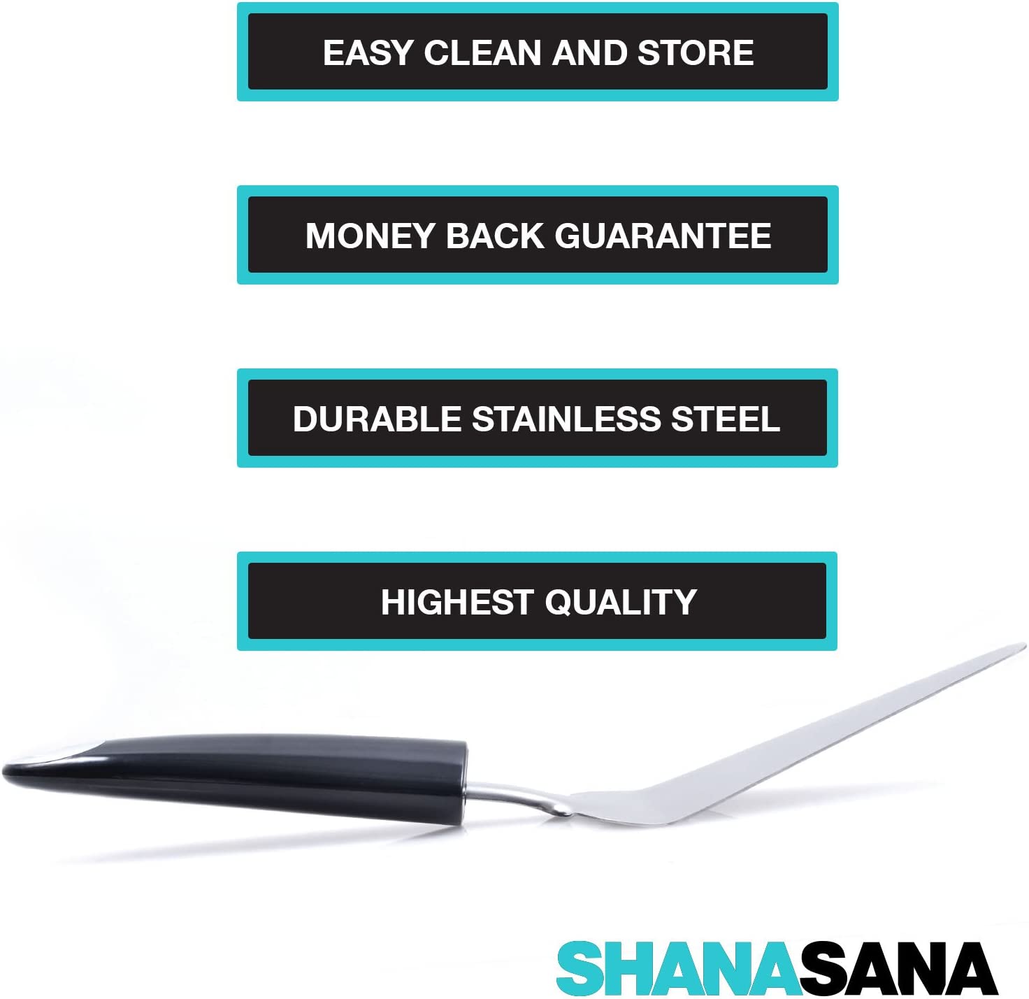 Shanasana 10 Pie Server & Pizza Turner (PROFESSIONAL GRADE STAINLESS STEEL) Perfect for Serving Pie, Cake, Pizza, Tarts, and Other Desserts