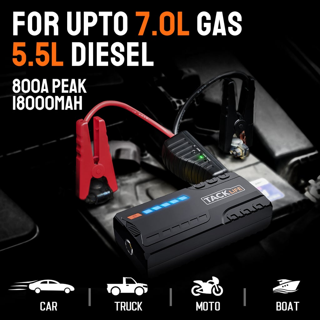 TACKLIFE T6 Car Jump Starter, Green, FOB KS