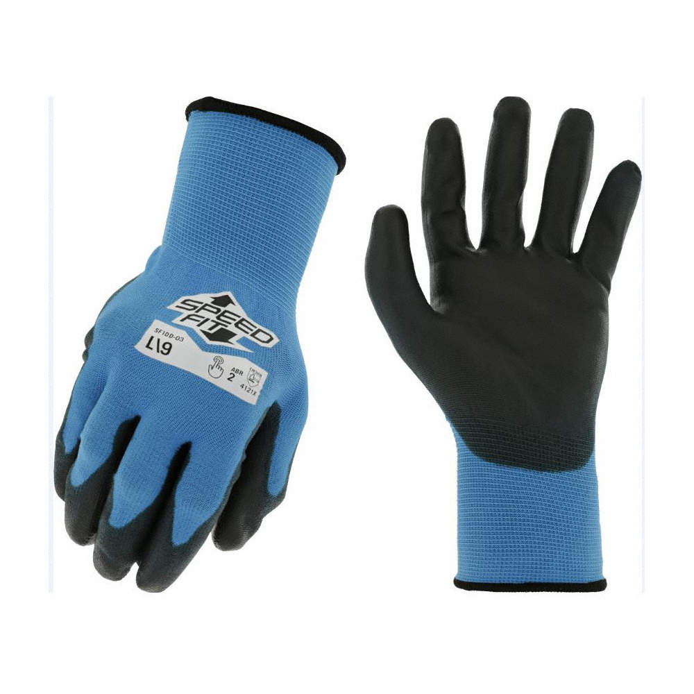 Mechanix Wear Polyurethane Coated Work Gloves, Blue, 9.19 in long, 15 Ga thick, Nylon, 12 Pair in a pack (SM, MD, L, XL, XXL)