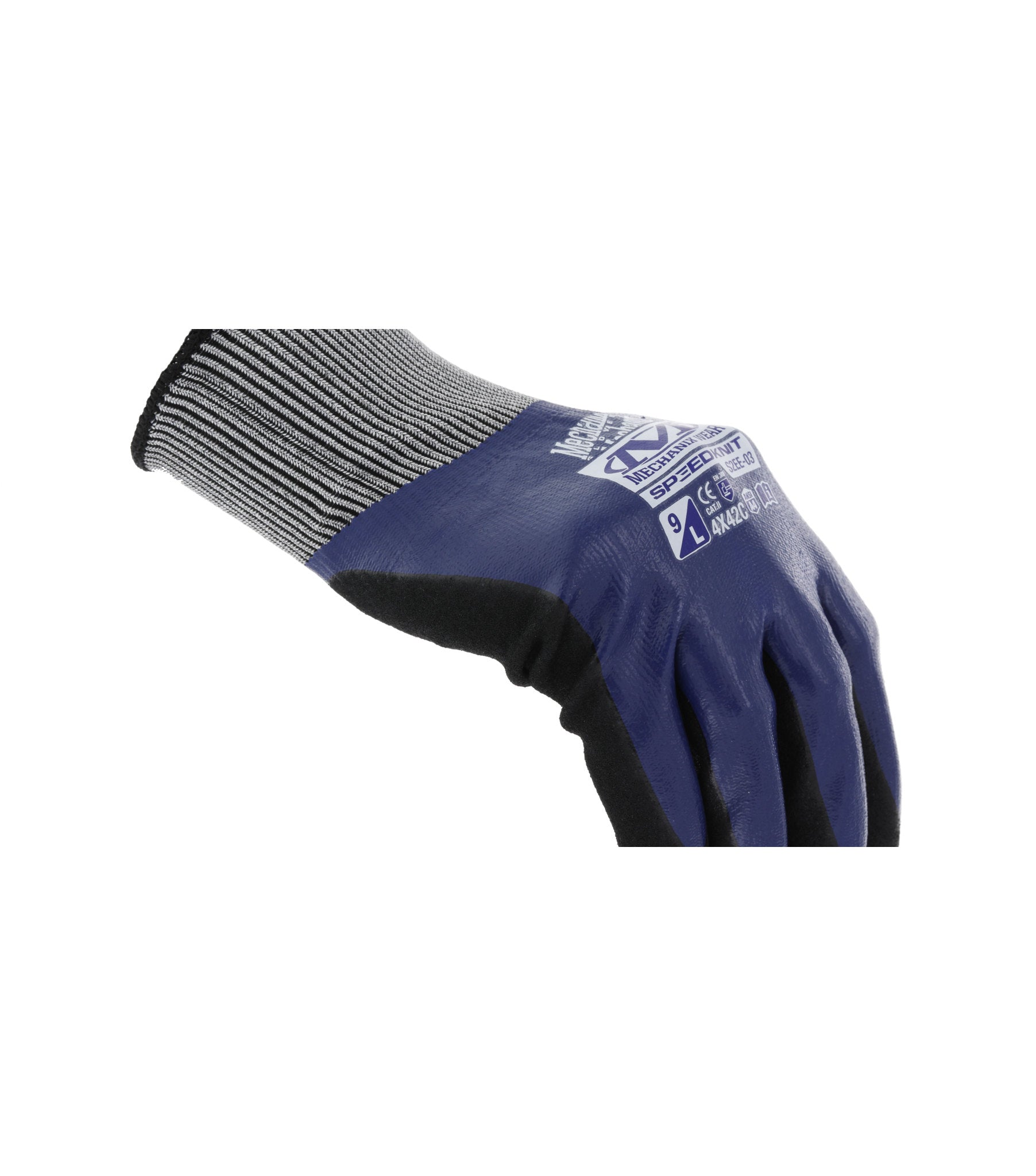 Mechanix Wear Coated-Knit Work Gloves Speedknit Shield ANSI A4, Blue, 12 Pair in a pack (Sizes SM, MD, LG, XL and XXL)