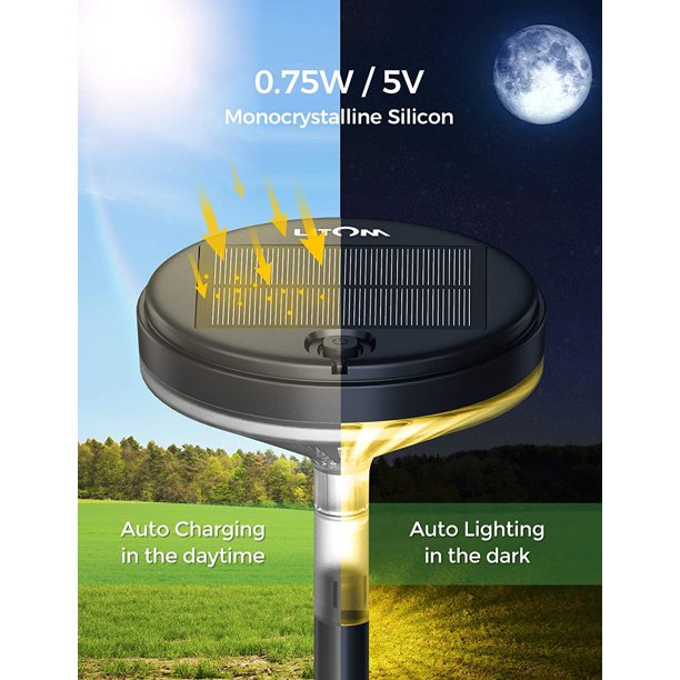 Litom Solar Pathway Lights, 4 Pack, FOB KS