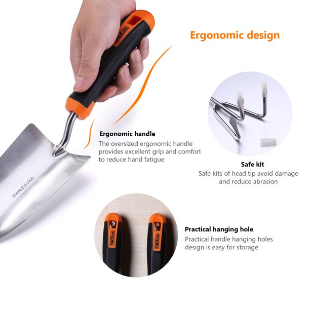 TACKLIFE Garden Tool Set, 3 Piece Stainless Steel Heavy Duty Gardening Kit, FOB KS