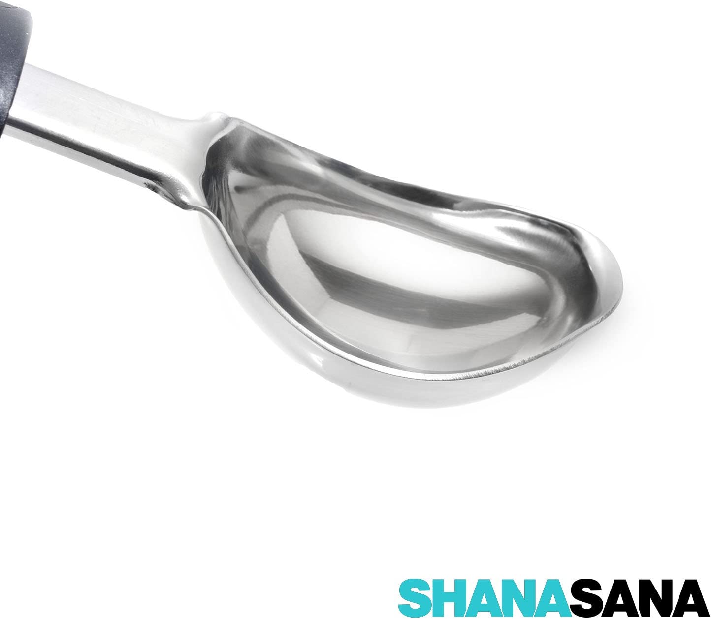 Shanasana Ice Cream Scoop (Incredibly Durable Stainless Steel) Non-Slip Comfort Handle - Perfect Metal Ice Cream Spoon