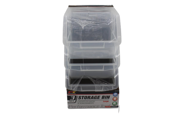 Performance Tool W5174 Clear Plastic Multipurpose Parts Bin for Toys/Parts/Legos/Sewing & More (Large Stacking)