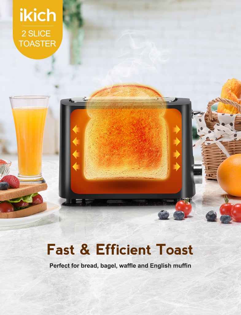 IKICH 2-Slice Toaster, 9 Settings with LCD screen, FOB KS