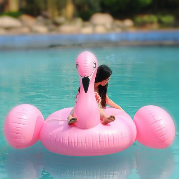 Aleko Inflatable Flamingo Pool Float with Grip Handles, FOB KS