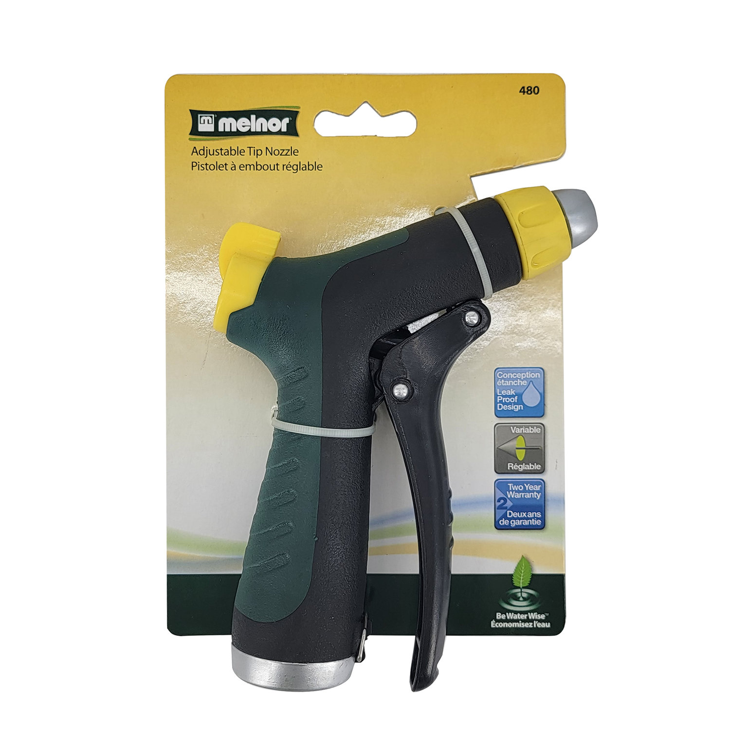 Melnor Front Trigger Adjustable Nozzle with Flow Control, FOB KS