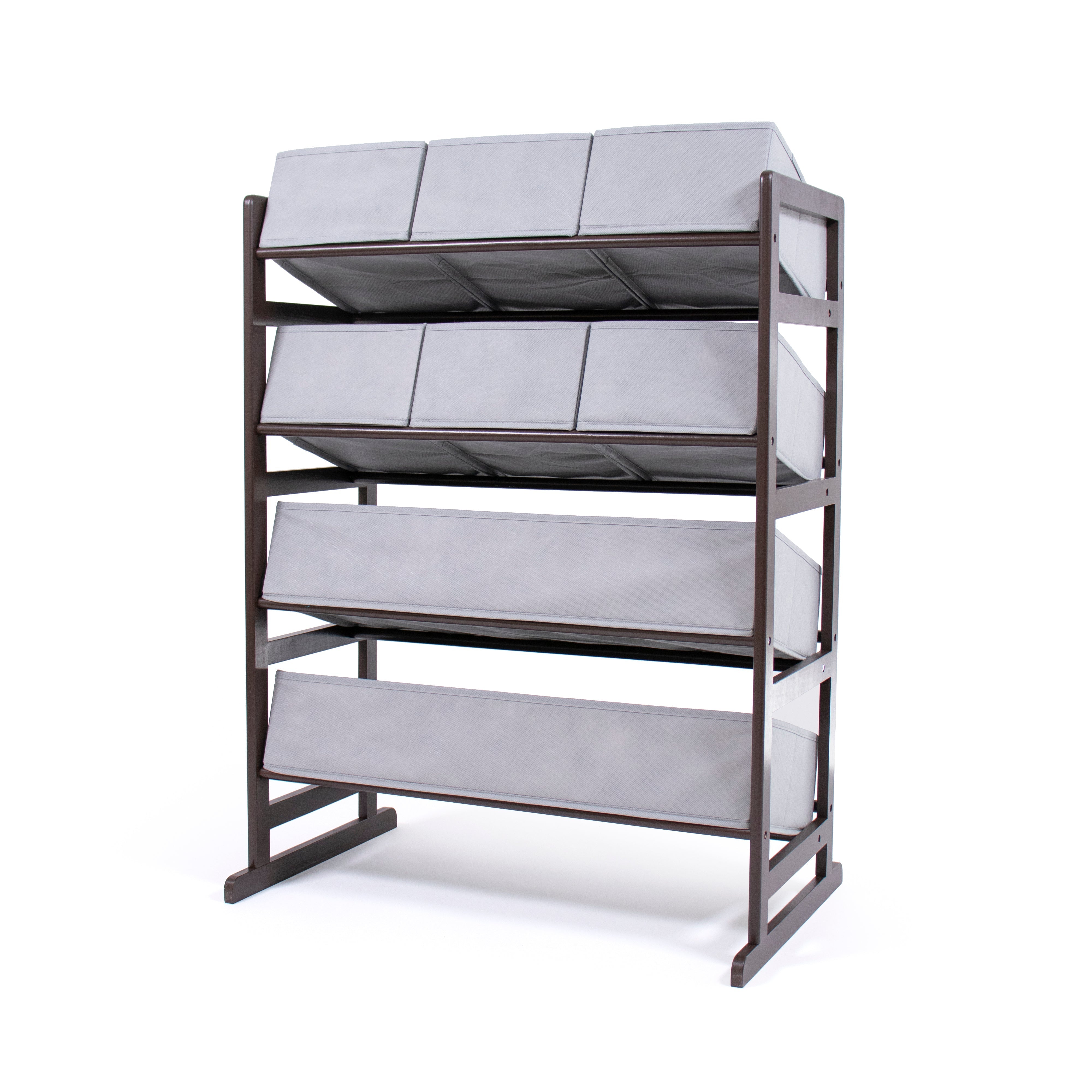 Humble Crew Oslo Standard Fabric Bin Organizer, 6 Small Bins & 2 Large Bins, Dark Pine & Grey or Dark Pine & Navy
