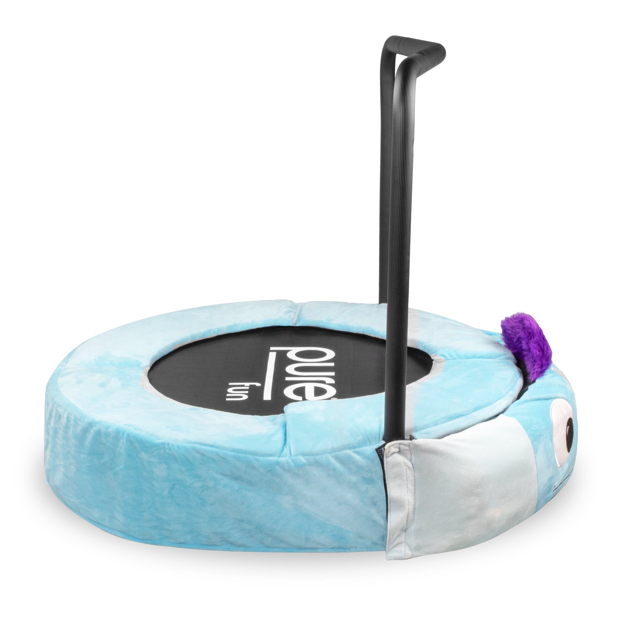 Pure Fun 36-inch Monster Plush Jumper Kids Trampoline with Handrail, Includes Pillow and Slippers, 75lb Weight Limit
