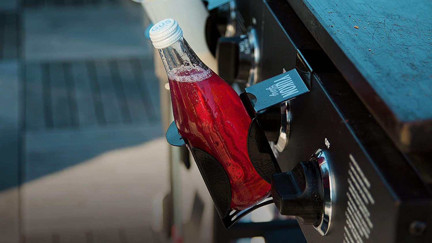 Yukon Glory Squeeze Bottle Holder - Designed to fit Blackstone Griddle Models 1517 and 1825 - Set of 2 Black Stainless Steel Holders for Griddle Squeeze Bottles (Not For Table-Top or Pro-series)