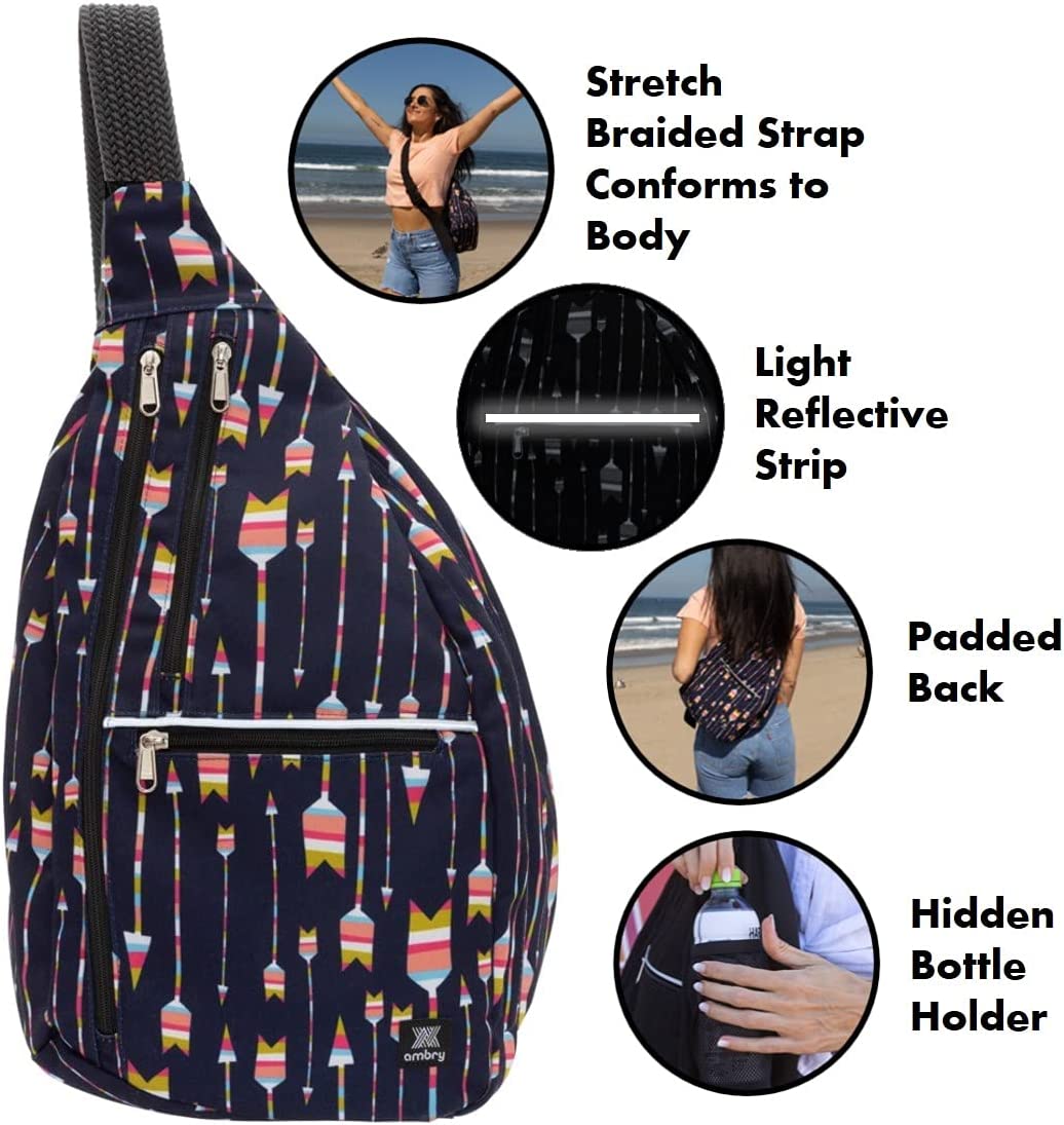 Ambry Rope Sling Backpack, Matching Pouch & Wallet, Canvas Crossbody Shoulder Sling for Travel, Commuting and Hiking (Nora Sling, Pouch & GoWallet)