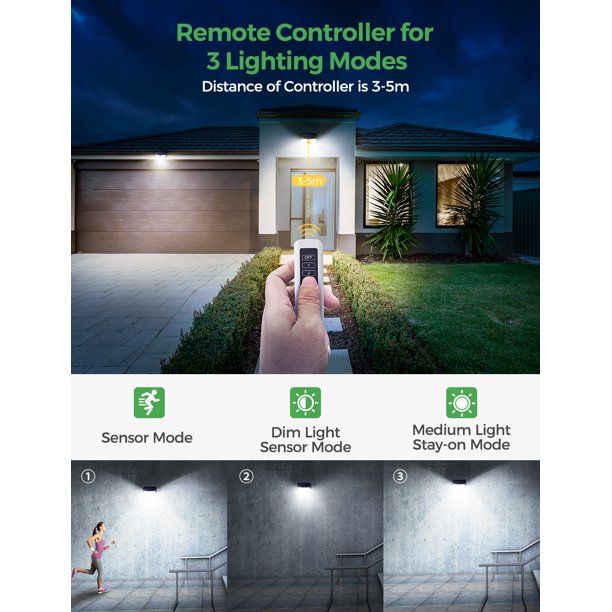 Litom Outdoor Solar Lights with Remote Control, FOB KS