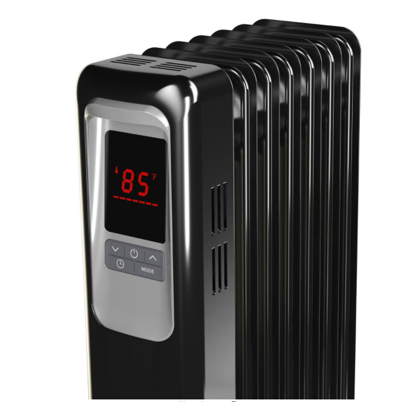 Pelonis electric radiator heater, 1500w portable oil filled radiator space heater with digital thermostat, 24-hour programmable timer, remote control, safe heater for full room