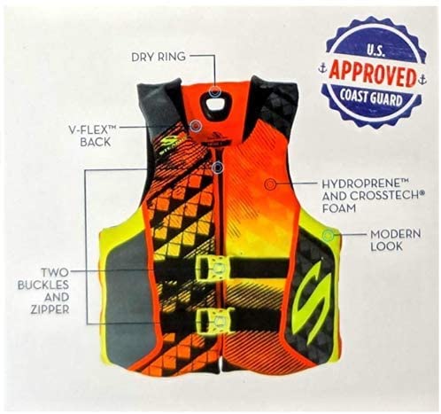 Stearns Hydroprene Life Vest, Orange, Small, FOB KS