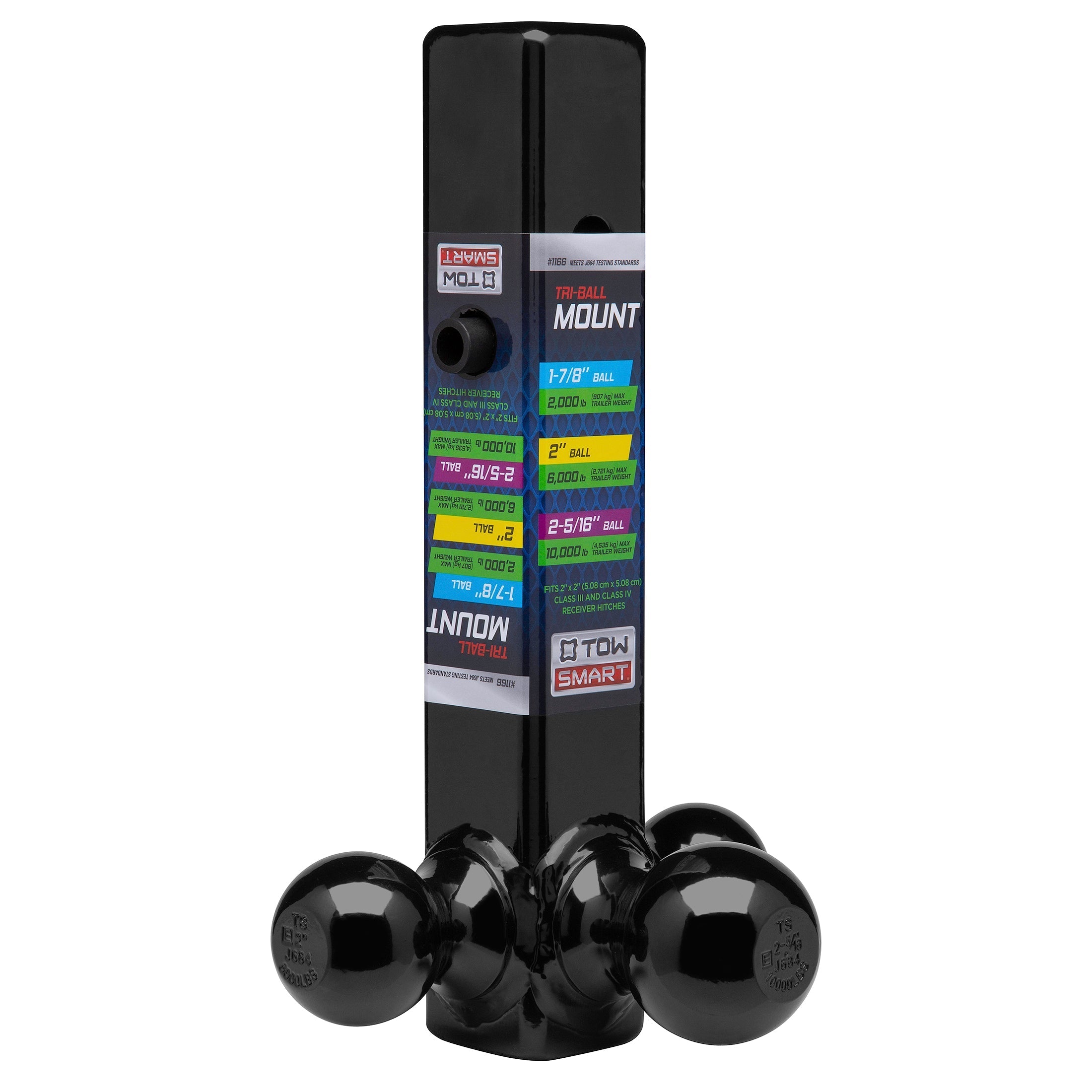 TowSmart Automotive Hitch Towing Trailer Hitch Tri-Ball Mount for 1-7/8, 2 and 2-5/16 Balls, Rated up to 10,000 lbs