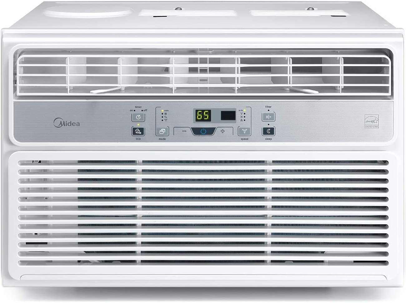 MIDEA EasyCool Window Air Conditioner - Cooling, Dehumidifier, Fan with remote control - 10,000 BTU, Rooms up to 450 Sq. Ft. (MAW10R1BWT Model)