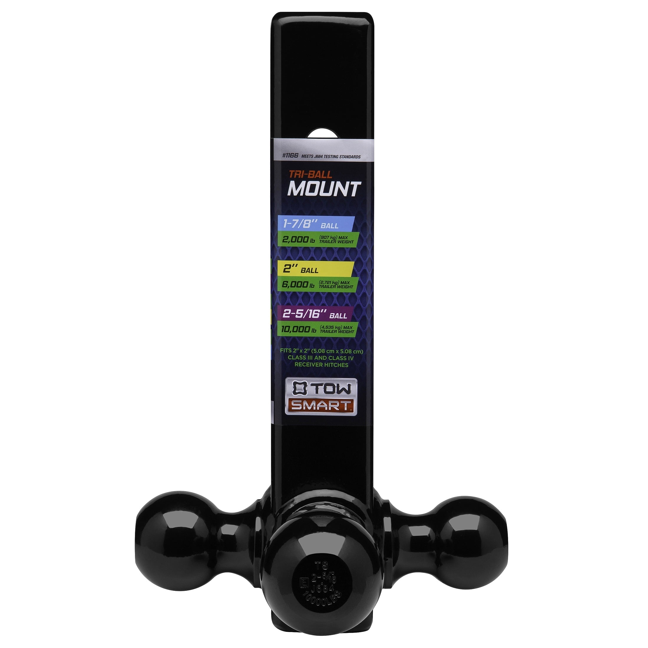 TowSmart Automotive Hitch Towing Trailer Hitch Tri-Ball Mount for 1-7/8, 2 and 2-5/16 Balls, Rated up to 10,000 lbs