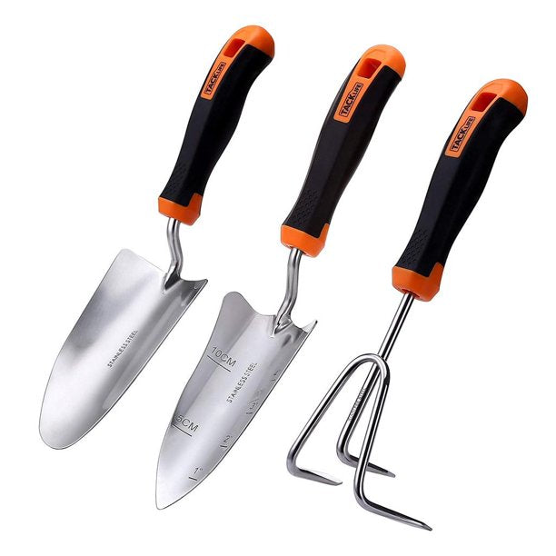 TACKLIFE Garden Tool Set, 3 Piece Stainless Steel Heavy Duty Gardening Kit, FOB KS