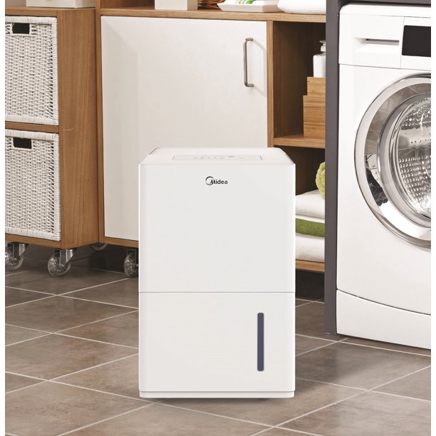 Midea EnergyStar 22-Pint Smart Dehumidifer, White, Factory Refurbished, FOB KS