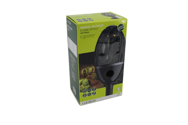Luceco LEXFLAMEBK IP65 LED Flame Effect Torch with Spike, Stand & USB Charging