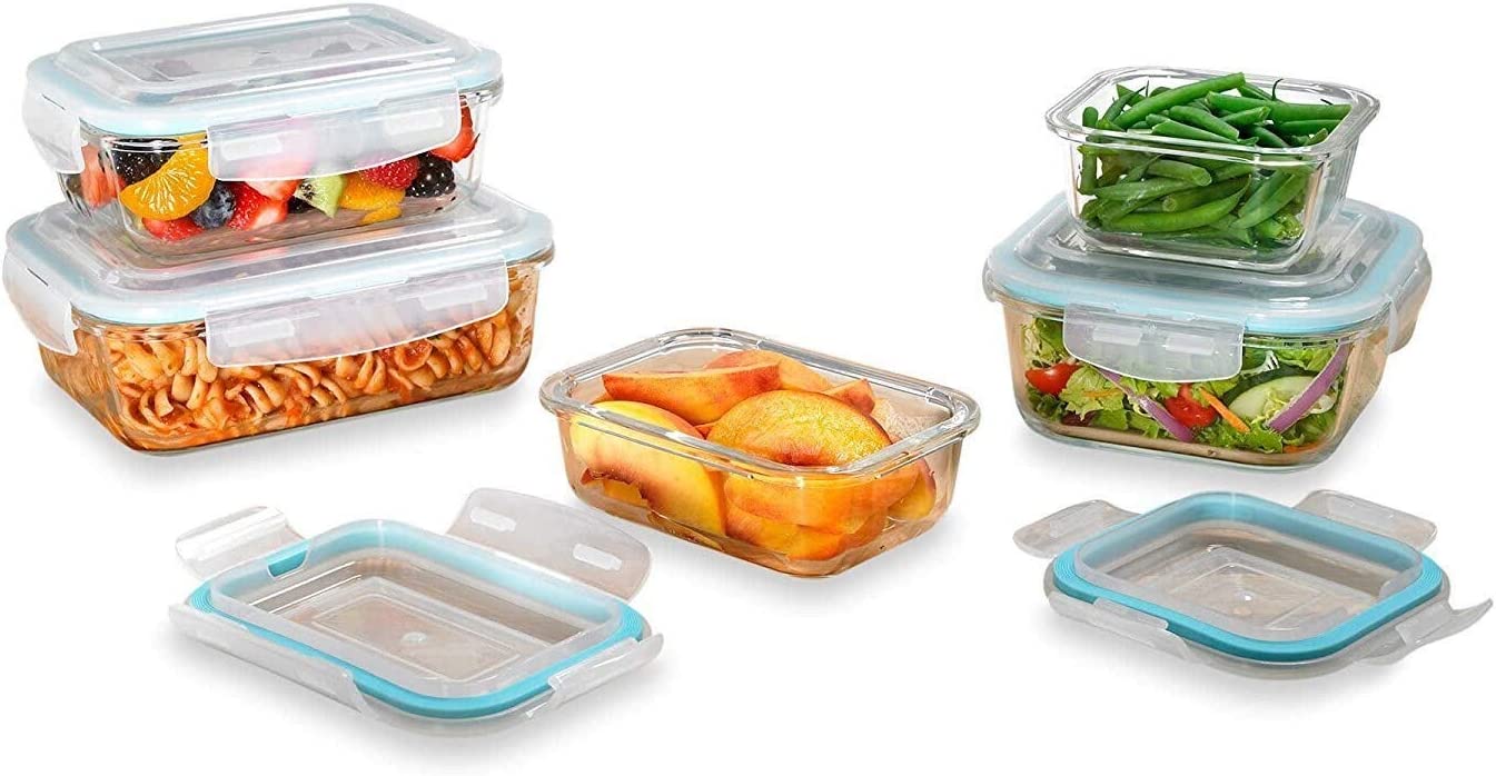 Graphyte 10 Pc Glass Food Storage Container Set with Locking Lids, FOB KS