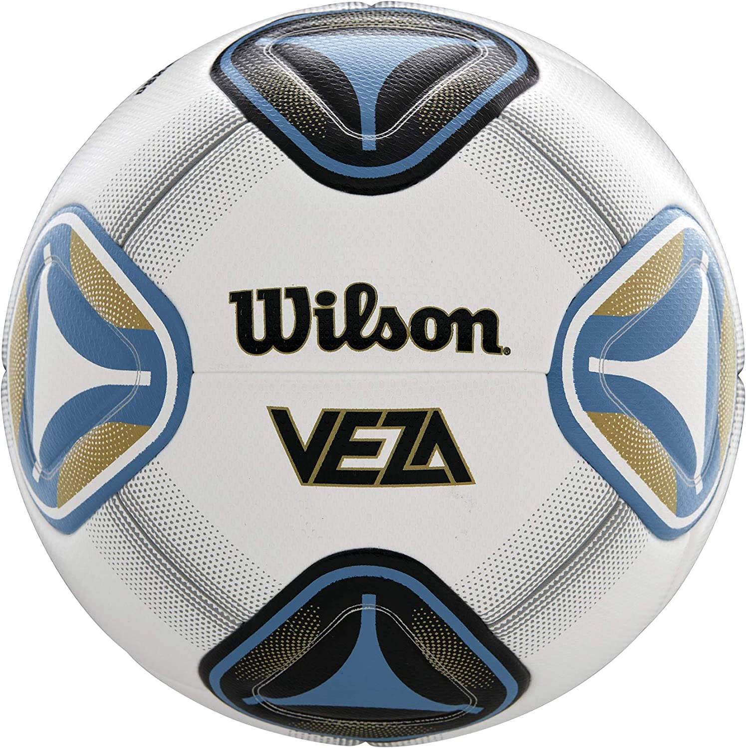 Wilson Unisex-Adult Soccer Ball WTE9705IB, White/Blue, Size 5